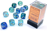 Chessex Nebula 16mm d6 Oceanic/gold Dice Block (12 dice) Nebula Chessex 