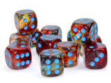 Chessex Nebula 16mm d6 Primary/turquoise Dice Block (12 dice) Nebula Chessex 