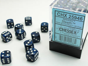 Chessex Speckled 12mm d6 Stealth Dice Block (12 dice) 12mm Dice Chessex