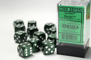 Chessex Speckled 16mm d6 Recon Dice Block (12 dice) 16mm Dice Chessex