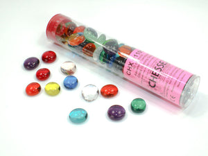 Chessex Translucent Assorted Colors Glass Stones Qty 40 or more in 5½" Tube Glass Stones Chessex 