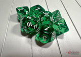 Chessex Translucent Polyhedral Green/white 7-Die Set 7-Die Set Chessex 