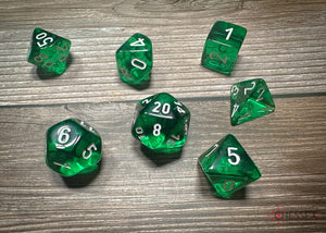 Chessex Translucent Polyhedral Green/white 7-Die Set 7-Die Set Chessex 