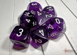 Chessex Translucent Polyhedral Purple/white 7-Die Set 7-Die Set Chessex 