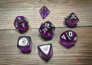 Chessex Translucent Polyhedral Purple/white 7-Die Set 7-Die Set Chessex 