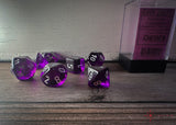 Chessex Translucent Polyhedral Purple/white 7-Die Set 7-Die Set Chessex 