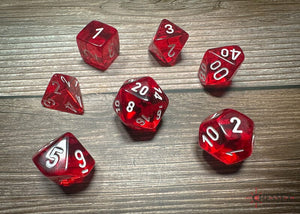 Chessex Translucent Polyhedral Red/white 7-Die Set 7-Die Set Chessex 