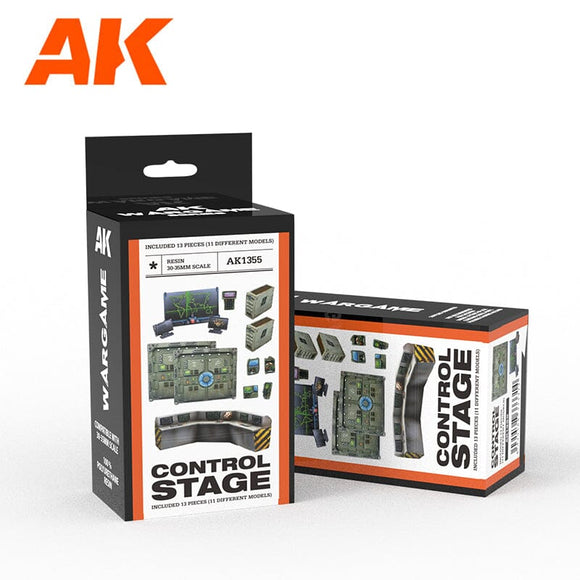 Control Stage Set Wargame 30-35mm Scenography AK Interactive 
