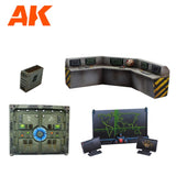 Control Stage Set Wargame 30-35mm Scenography AK Interactive 