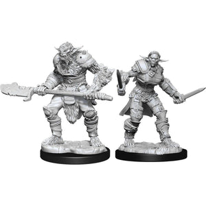 D&D Bugbear Barbarian Male & Bugbear Rogue Female D&D RPG Miniatures WizKids 