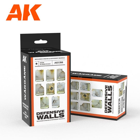 Defensive Walls Set Wargame 30-35mm Scenography AK Interactive 