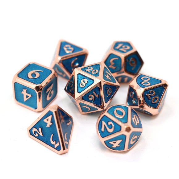 Die Hard Dice 7 Piece RPG Set - Mythica Copper Aquamarine 7 Piece RPG Dice Set Die Hard Dice