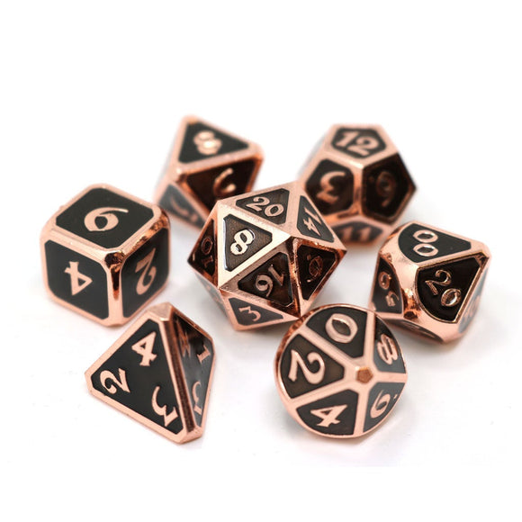 Die Hard Dice 7 Piece RPG Set - Mythica Copper Onyx 7 Piece RPG Dice Set Die Hard Dice