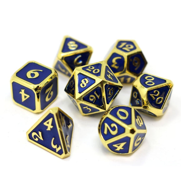 Die Hard Dice 7 Piece RPG Set - Mythica Gold Sapphire 7 Piece RPG Dice Set Die Hard Dice