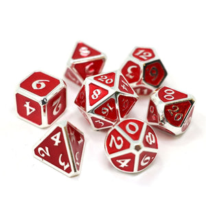 Die Hard Dice 7 Piece RPG Set - Mythica Platinum Ruby 7 Piece RPG Dice Set Die Hard Dice