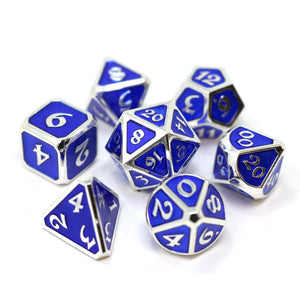 Die Hard Dice 7 Piece RPG Set - Mythica Platinum Sapphire 7 Piece RPG Dice Set Die Hard Dice