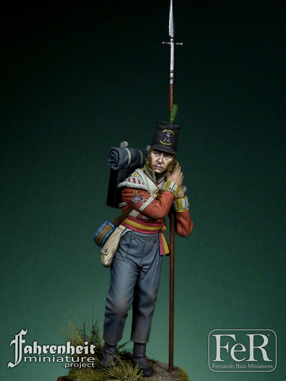 FeR Miniatures: 28th Regiment of Foot Sergeant, Quatre Brass, 1815 Figure FeR Miniatures 