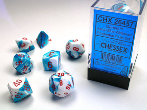 Gemini Polyhedral Astral Blue-White/red 7-Die Set 7-Die Set Chessex