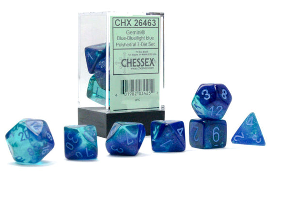 Gemini Polyhedral Blue-Blue/light blue Luminary 7-Die Set 7-Die Set Chessex 