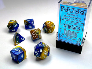 Gemini Polyhedral Blue-Gold/white 7-Die Set 7-Die Set Chessex