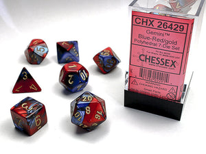 Gemini Polyhedral Blue-Red/gold 7-Die Set 7-Die Set Chessex 