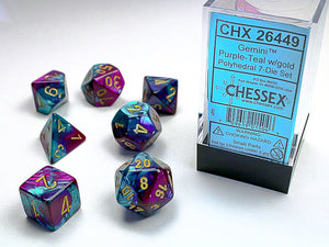 Gemini Polyhedral Purple-Teal/gold 7-Die Set 7-Die Set Chessex