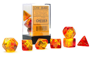 Gemini Polyhedral Translucent Red-Yellow/gold 7-Die Set 7-Die Set Chessex 