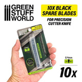 GSW 10x Black spare SK5 9mm blades Hobby Tools Green Stuff World 