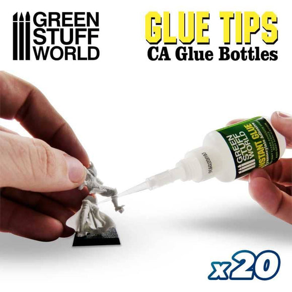 GSW 20x Precision tips for Super Glue Bottles Glue Green Stuff World 