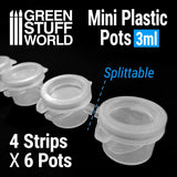 GSW 24x Mini Plastic Pots 3ml Generic Green Stuff World 