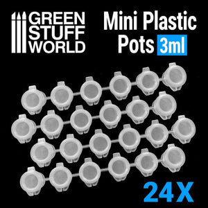 GSW 24x Mini Plastic Pots 3ml Generic Green Stuff World 