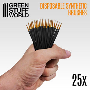 GSW 25x Disposable Synthetic Brushes Brush Green Stuff World 