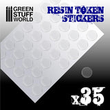 GSW 35x Resin Token Stickers 25mm GSW Hobby Green Stuff World 