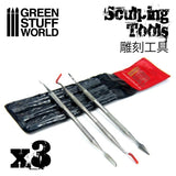 GSW 3x Sculpting Tools GSW Hobby Green Stuff World 