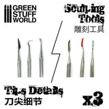 GSW 3x Sculpting Tools GSW Hobby Green Stuff World 