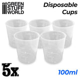 GSW 5x Disposable Measuring Cups 100ml Generic Green Stuff World 