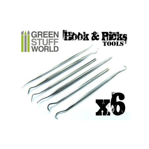 GSW 6x Hook and Pick tool Set GSW Hobby Green Stuff World 