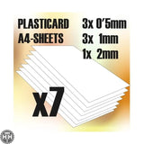 GSW ABS Plasticard A4 - Variety 7 sheets pack GSW Hobby Green Stuff World