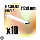 GSW ABS Plasticard - Profile PLAIN 3 mm GSW Hobby Green Stuff World