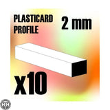 GSW ABS Plasticard - Profile SQUARED ROD 2 mm GSW Hobby Green Stuff World
