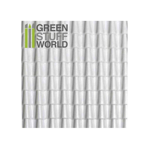 GSW ABS Plasticard - ROOF TILES Textured Sheet - A4 GSW Hobby Green Stuff World 