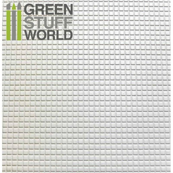 GSW ABS Plasticard - SMALL SQUARES Textured Sheet - A4 GSW Hobby Green Stuff World 