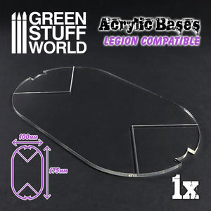GSW Acrylic Bases - Oval Pill 100x175 mm (SW Legion) Bases Green Stuff World 