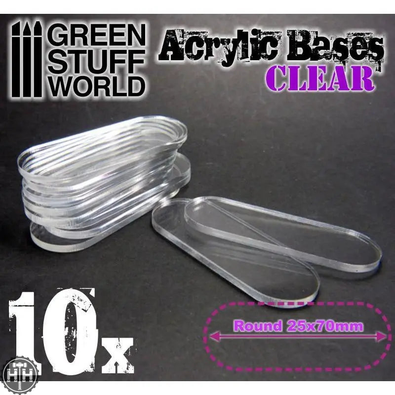 Plastic Bases - Oval Pill 25x70mm BLACK | - GSW