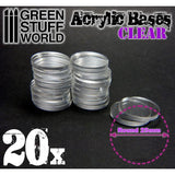 GSW Acrylic Bases - Round 25 mm CLEAR GSW Hobby Green Stuff World 