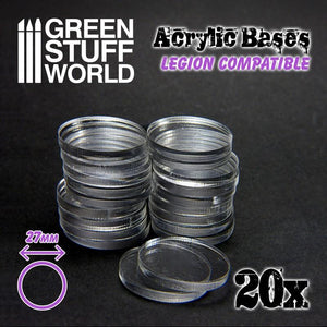 GSW Acrylic Bases - Round 27 mm (SW Legion) Bases Green Stuff World 