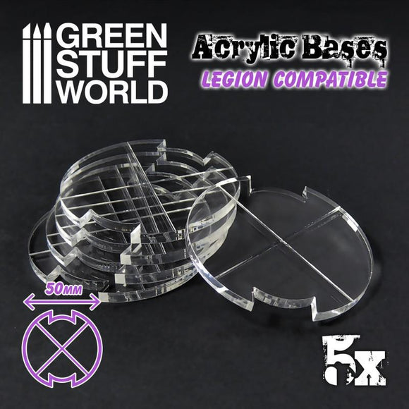 GSW Acrylic Bases - Round 50 mm (SW Legion) Bases Green Stuff World 
