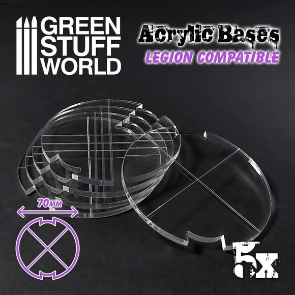GSW Acrylic Bases - Round 70 mm (SW Legion) Bases Green Stuff World 