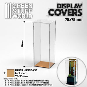 GSW Acrylic Display Covers 75x75mm (22cm high) Display Covers Green Stuff World 