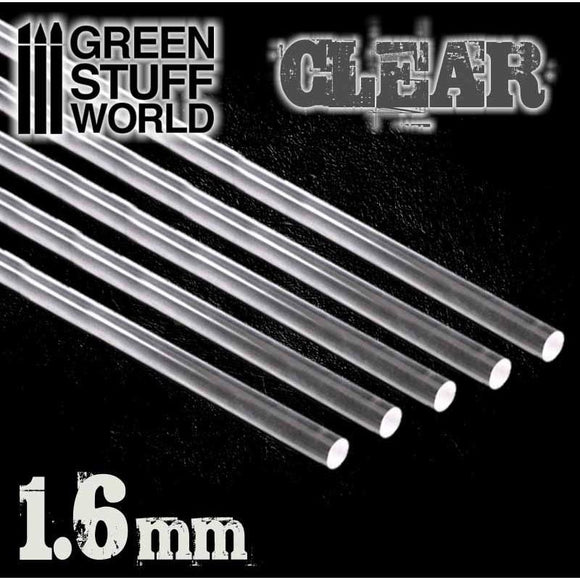 GSW Acrylic Rods - Round 1.6 mm CLEAR GSW Hobby Green Stuff World 